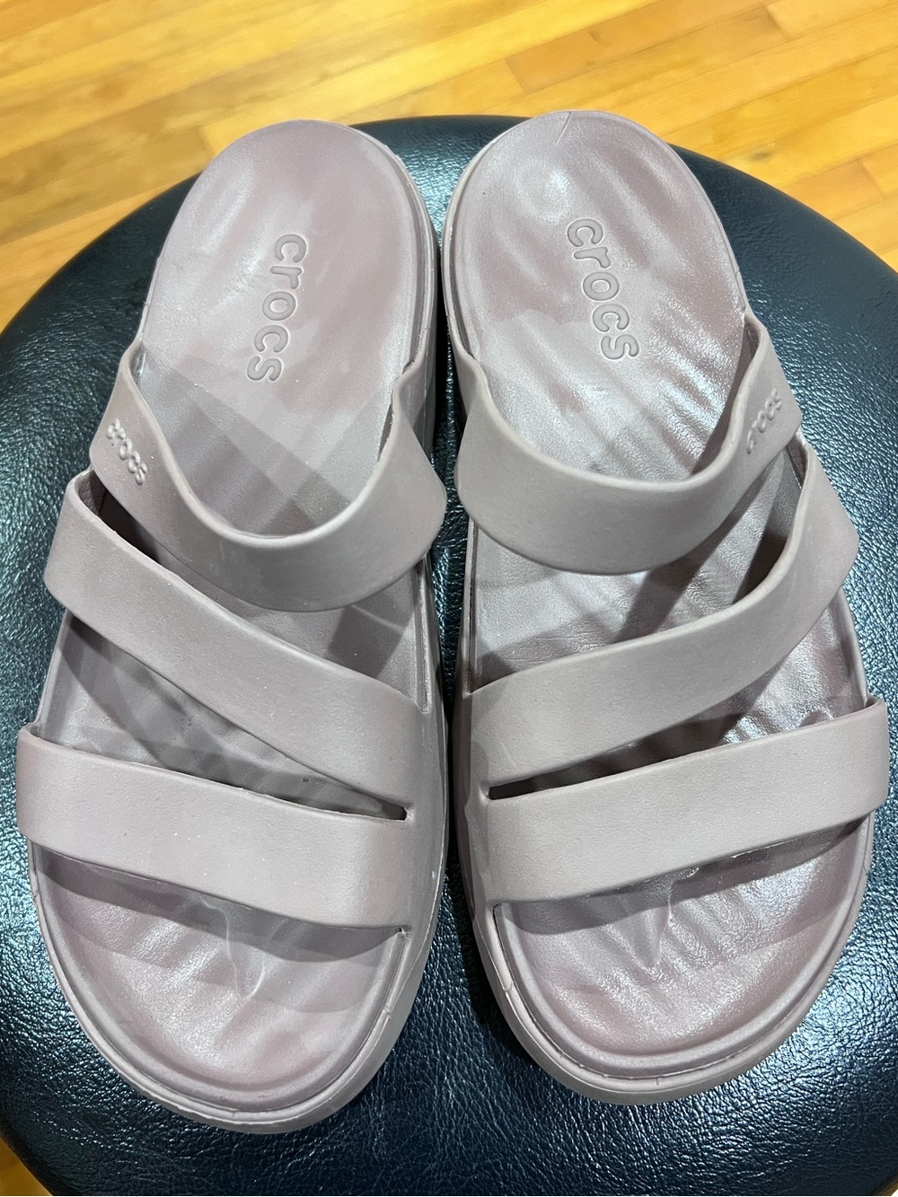 CROCS Getaway Women’s Triple-Strap Slide Sandal — Truffle Taupe
